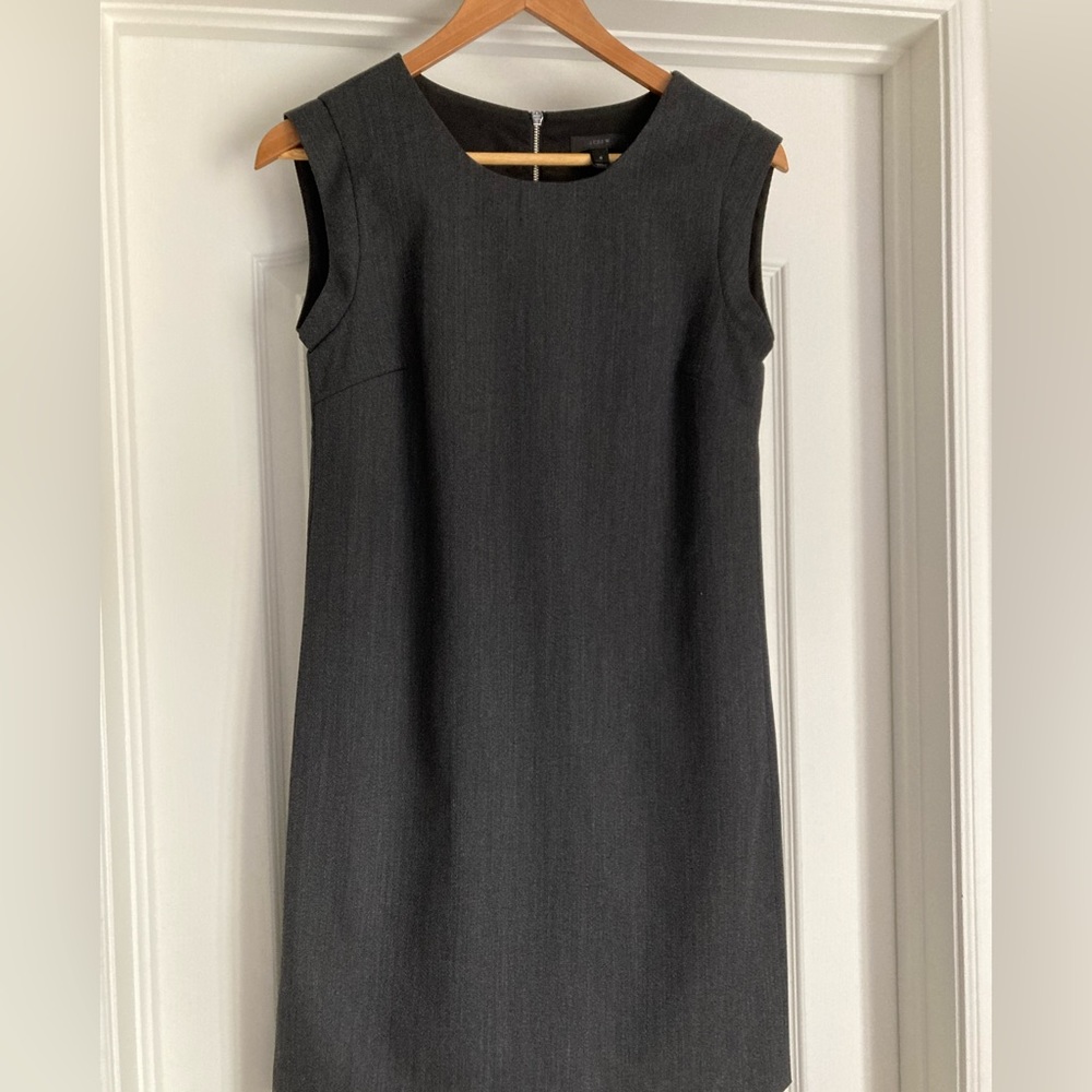 J crew wool blend shift dress, suiting material, size 0